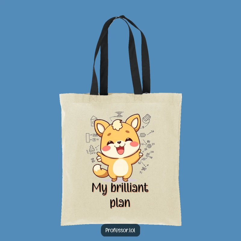 Funny Knowledge Seeker Tote Bag - Kawaii Animal Diagram Pointer Gift